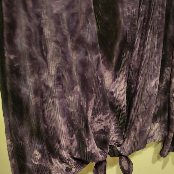 Chico's Travelers Purple Tie Dye Tie Front Jacket Cardigan Sz 1 (M) Fairy Gothic - Picture 4 of 6